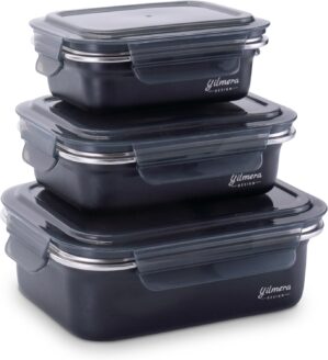 3er-Set Lunchboxen aus Edelstahl, s...