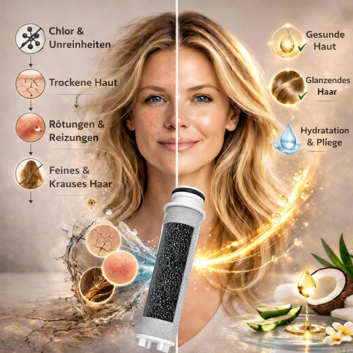 Duschkopf mit Filter – Regendusche mit Kalkfilter, 3 Wassersparstufen, universeller Duschkopf mit hohem Wasserdruck, wassersparender Duschkopf, Duschfilter, Chrom – Bild 5