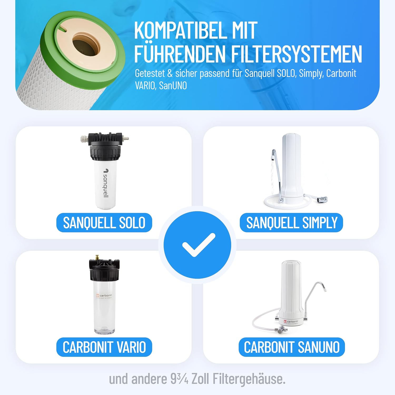 NPure Schadstoffwasserfilter | Passende Carbonit Vario, Sanuno | Bis zu 3 Liter/Minute | Gesinterte Aktivkohle – Bild 5