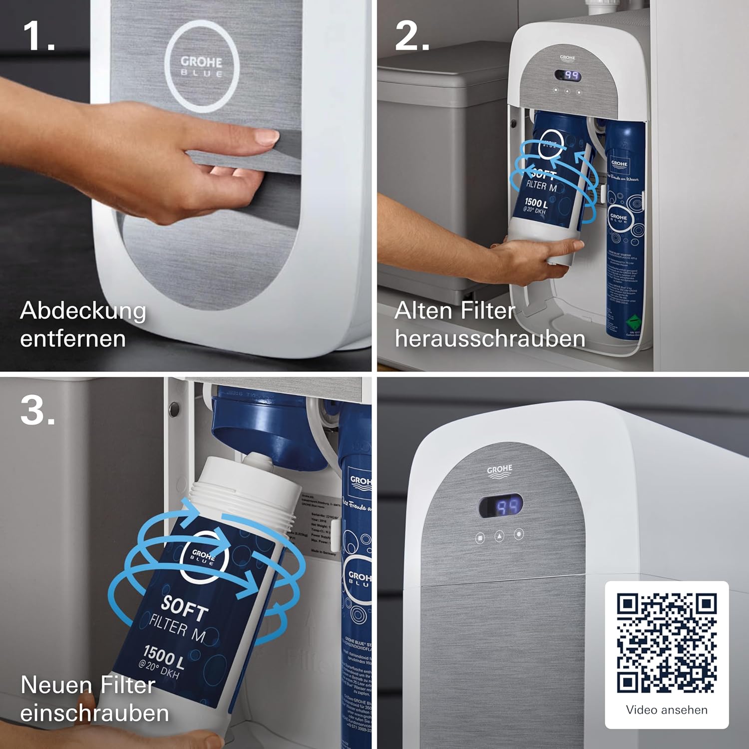 Grohe 40430001 1500-L Filter für Blaufiltersystem, Chrom, M – Bild 9