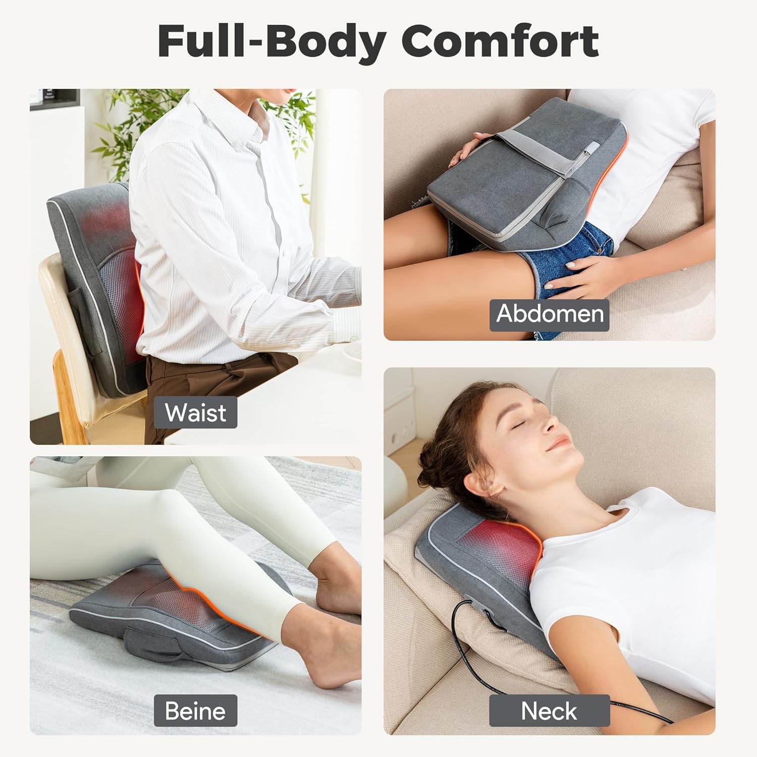 Brelley Massagegerät, Nackenmassagegerät mit Wärme, Shiatsu-Rückenmassagegerät mit 3D-Tiefengewebemassagegerät für Nacken, Rücken, Beine – Geschenke für Frauen, Männer und Eltern – Bild 8