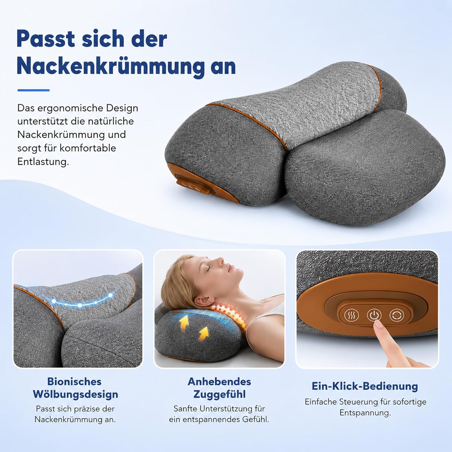 Theratex 3-In-1 Massagegerät Nacken, Original Theratex 3-In-1 Massagegerät, Drei erweiterte Funktionen: Vibration, Wärmeanwendung und Traktion, ein entspannendes und wohltuendes Massageerlebnis – Bild 2