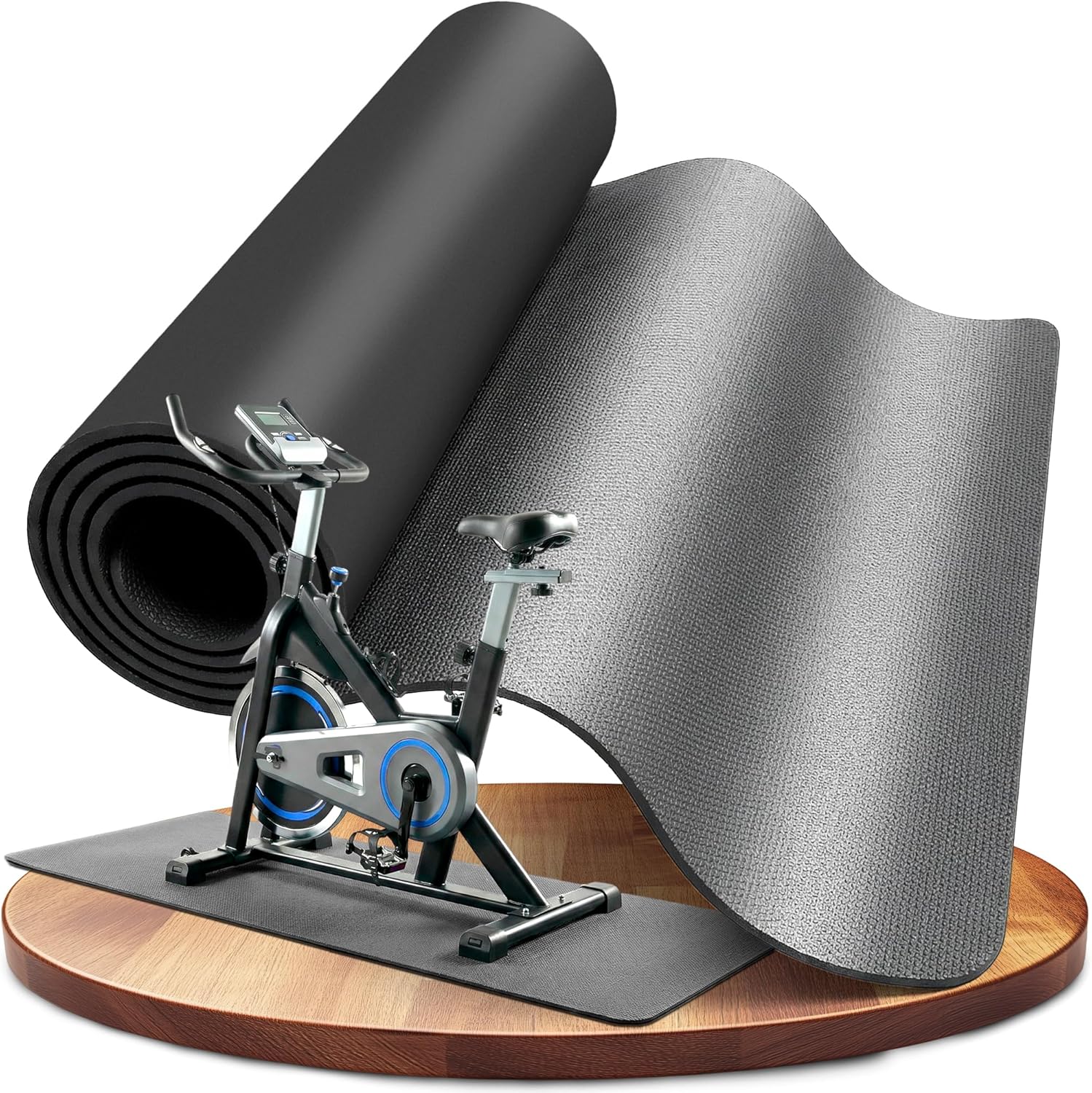 LILENO SPORTS Bodenschutzmatte, extra strapazierfähige Laufbandmatte, 8 mm dick, Fitnessunterlage für Crosstrainer, Rollentrainer und andere Fitnessgeräte, auch für Yoga