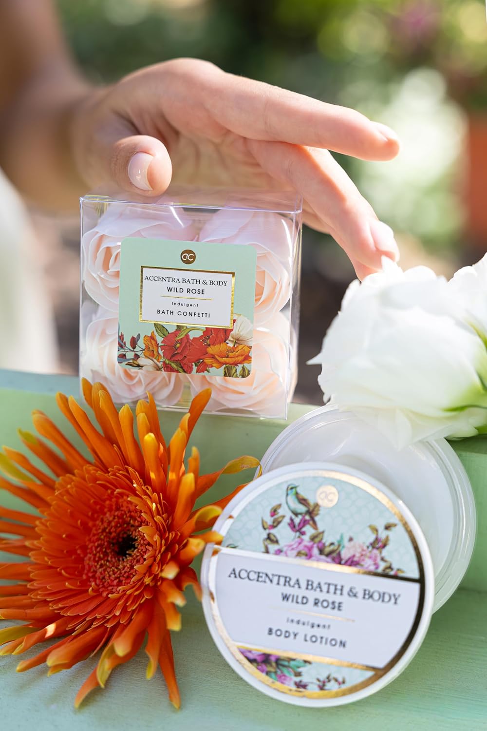 Accentra Duschset Damen Geschenkset im Holzkorb – 8-teiliges Pflegeset mit Duschgel, Körperlotion, Badezusätzen, Peeling & Handcreme – Wellness-Geschenkset für Geburtstag, Valentinstag & Weihnachten – Bild 12