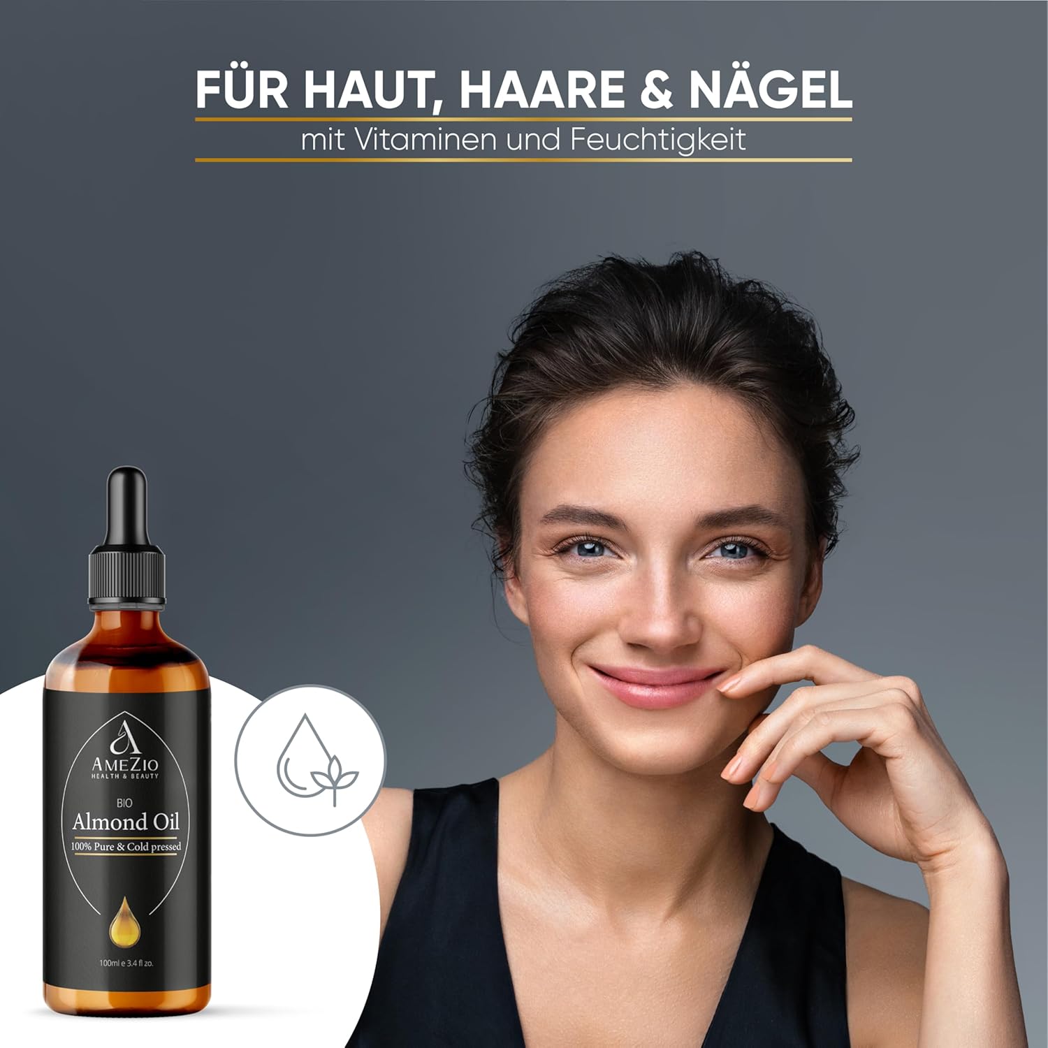 Kaltgepresstes Bio-Mandelöl, für Haare, Gesicht, Körper, Haut, Baby-Mandelöl, 100 % rein und nachhaltig, natürlich für Kosmetik, Hautpflege, vegan und tierversuchsfrei, hexanfrei, 100 ml – Bild 8