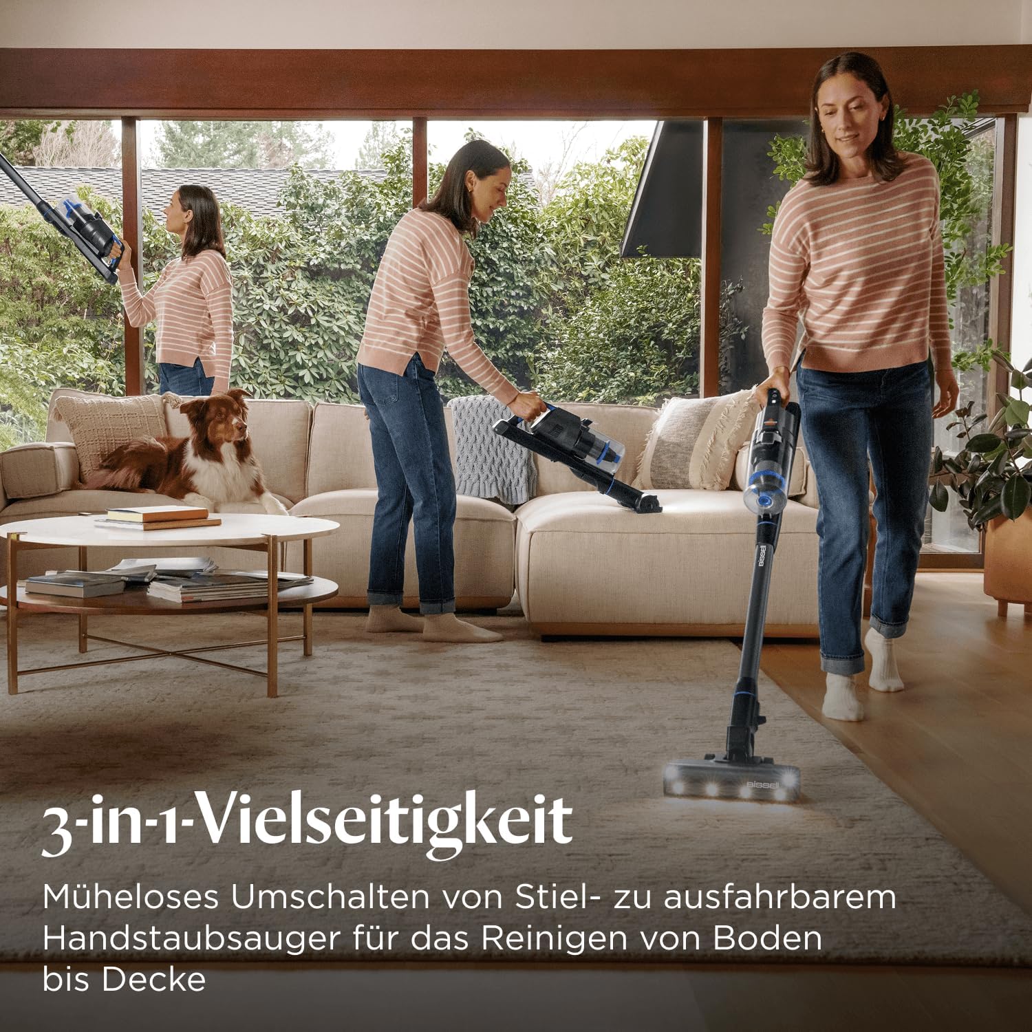Bissell PowerClean FurGuard, Akku-Staubsauger, 280-W-Motor, selbstreinigende Bürstenrolle, FurFinder-Licht, kabelloser Staubsauger, freistehend, HEPA-Filter, 2500-mAh-Ersatzakku, 50 Min. Laufzeit, 4091N – Bild 8