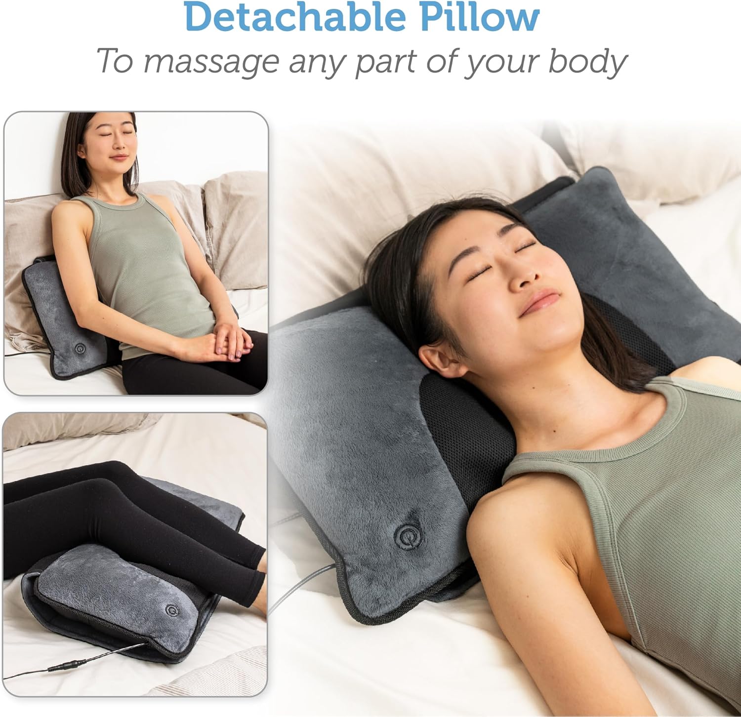 COMFIER Massagematte Ganzkörpermassage mit Wärmefunktion, Massagesitzkissen mit verstellbarem Shiatsu-Nackenkissen, 10 Vibrationsmotoren zur gezielten Linderung von Muskelverspannungen – Bild 6