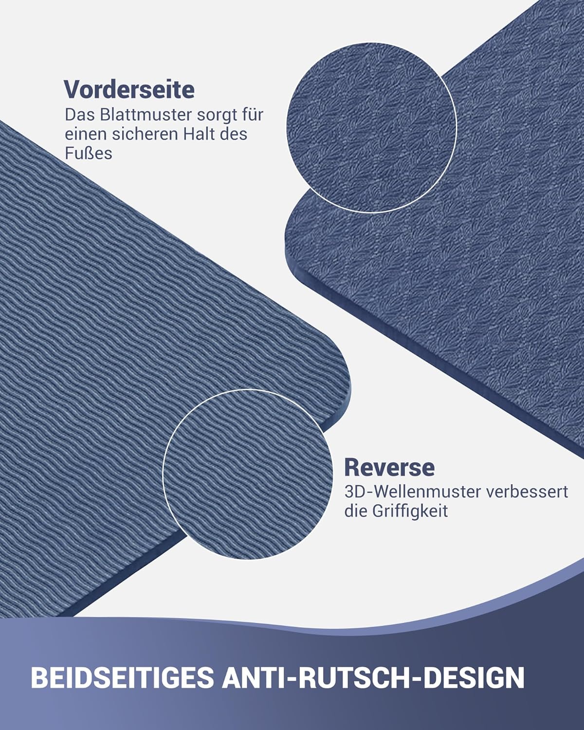 Good Nite Yogamatten für Damen, rutschfeste strukturierte Oberflächen, Gymnastikmatte, 6/10 mm Stärke mit Tragegurt, TPE-Trainingsmatte für Yoga, Pilates, Gymnastik (183 x 61 cm). – Bild 4