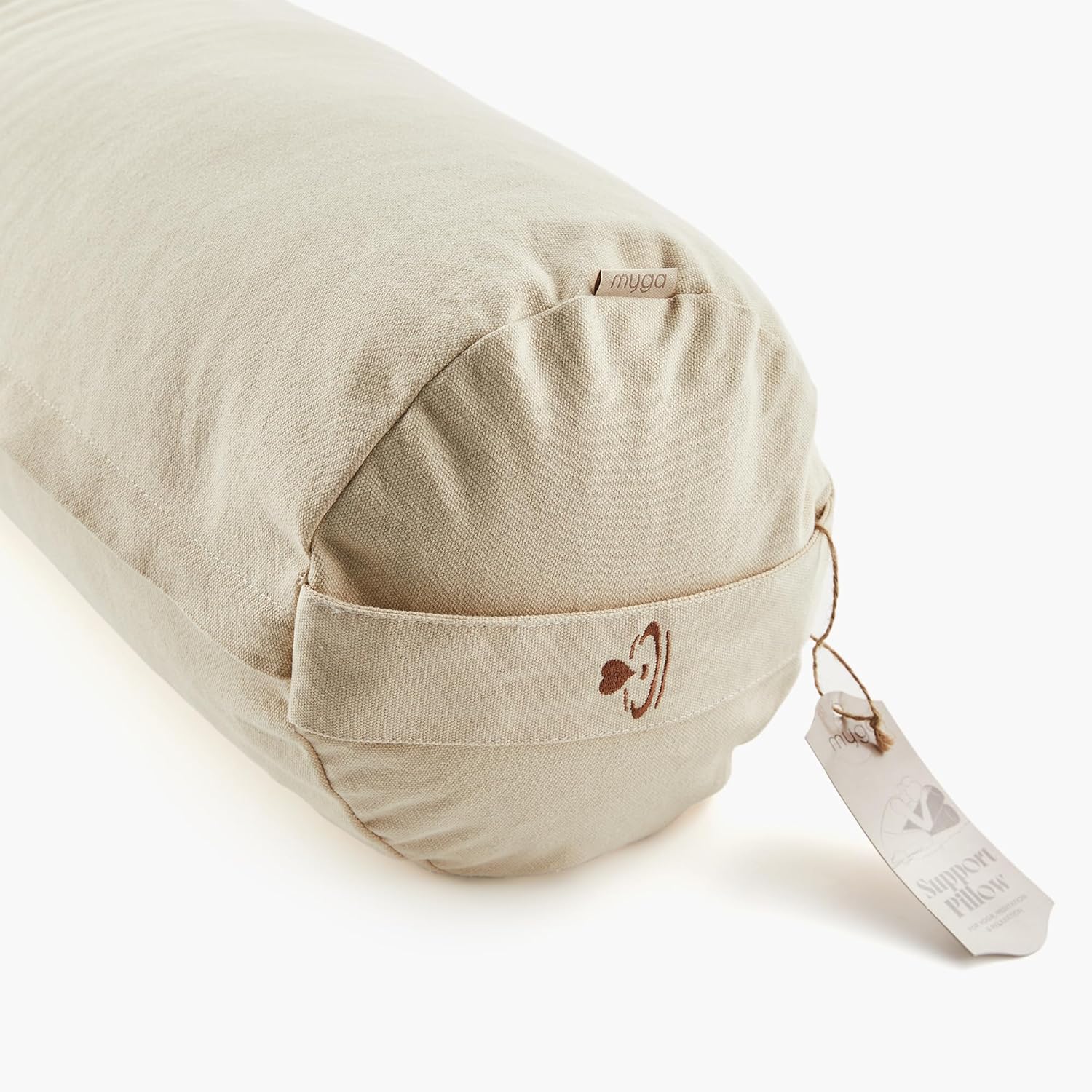Myga Buchweizen-Nackenkissen, ergonomisches Yoga- und Meditationskissen, abnehmbarer Bezug und natürliche Füllung, ideal für Entspannung und Unterstützung bei Yoga-Übungen, 63 cm x 25 cm – Bild 5
