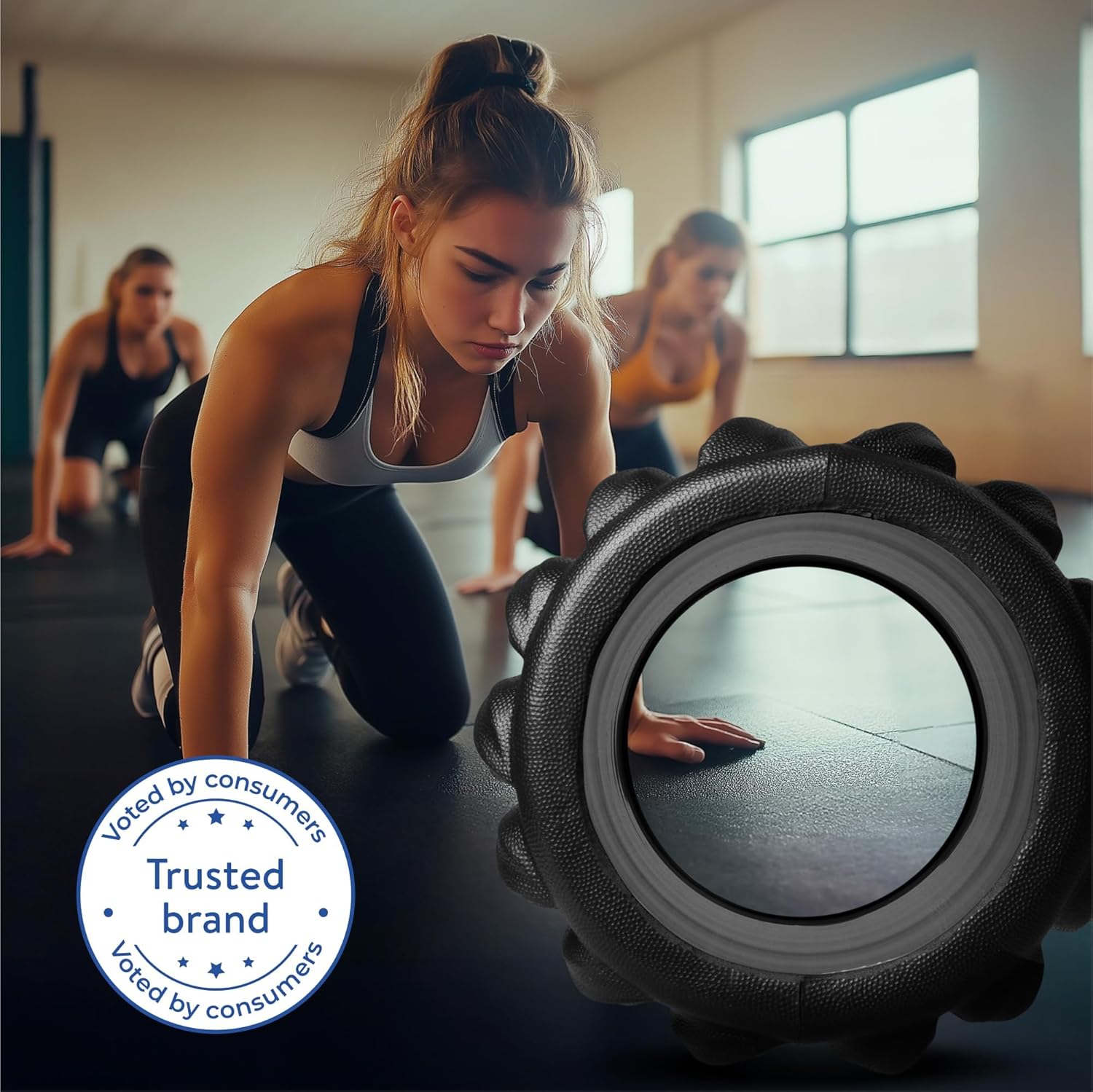 Faszienrolle mit Noppen – Faszienrolle 30 cm lang für die Rückenwirbelsäule – Yoga Massage Rückenrolle – Faszienrolle – Schwarz – Bild 7