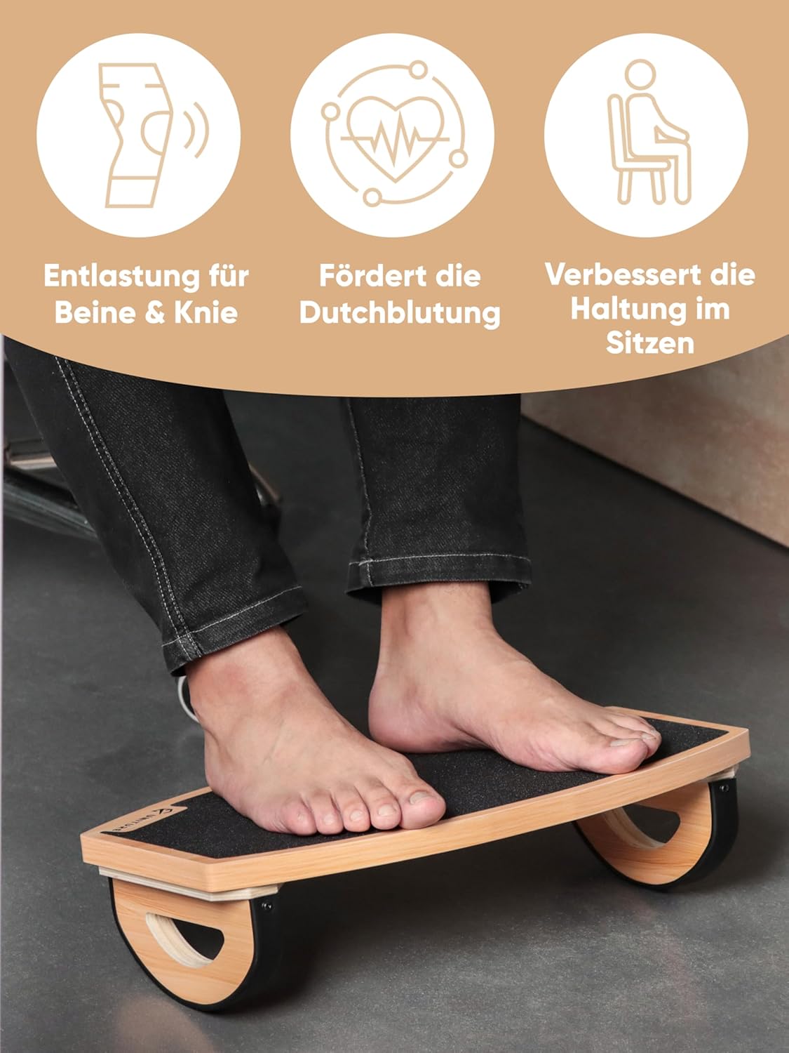 UNITURE Ergonomischer Fußstützen-Schreibtisch aus Holz (für eine bessere Sitzhaltung). Fußhocker, Fußstützen-Schreibtisch, Fußstütze, Fußstütze unter dem Schreibtisch, Fußstütze – Bild 8