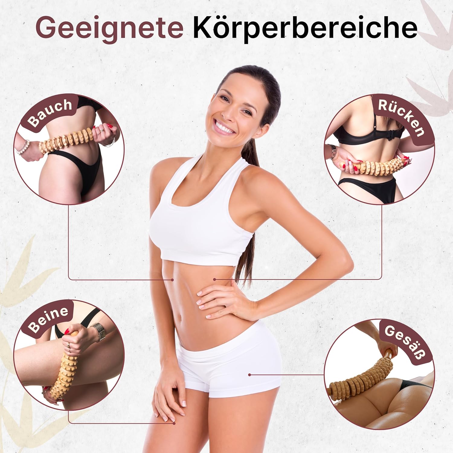 Holz-Faszienstab aus Buchenholz gegen Körper und Cellulite. Faszienrolle Holz, Massagerolle Beine, Massagegerät für die Maderotherapie. Massagerolle. Inklusive Baumwollbeutel – Bild 4