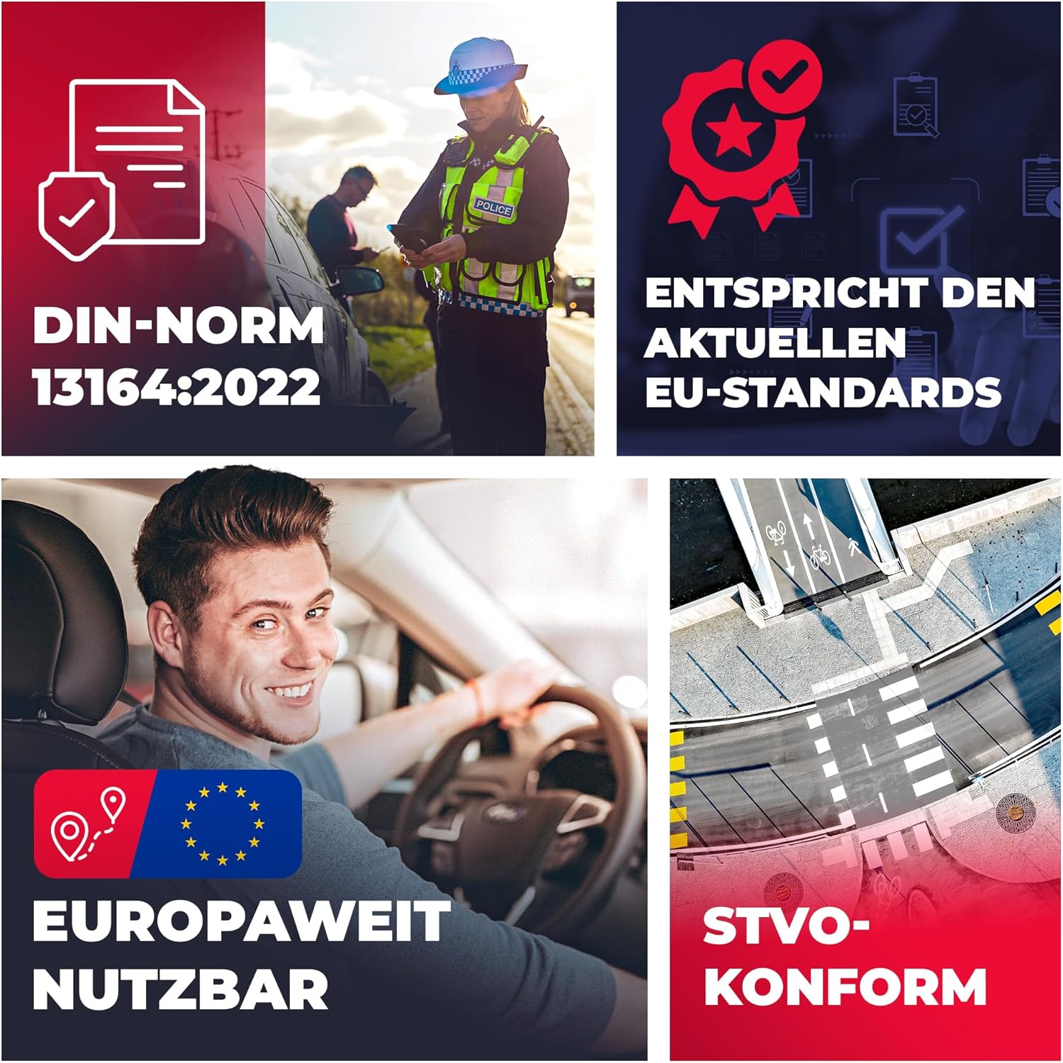 Auto-Verbandskasten inkl. Warndreieck & Warnweste bis Baujahr 2029 (EU-konform) nach DIN 13164:2022 Erste-Hilfe-Set Erste-Hilfe-Tasche Pannenset 2025 Auto Wohnmobil-Zubehör Zuhause 100 % zuverlässig Smart Planet – Bild 2