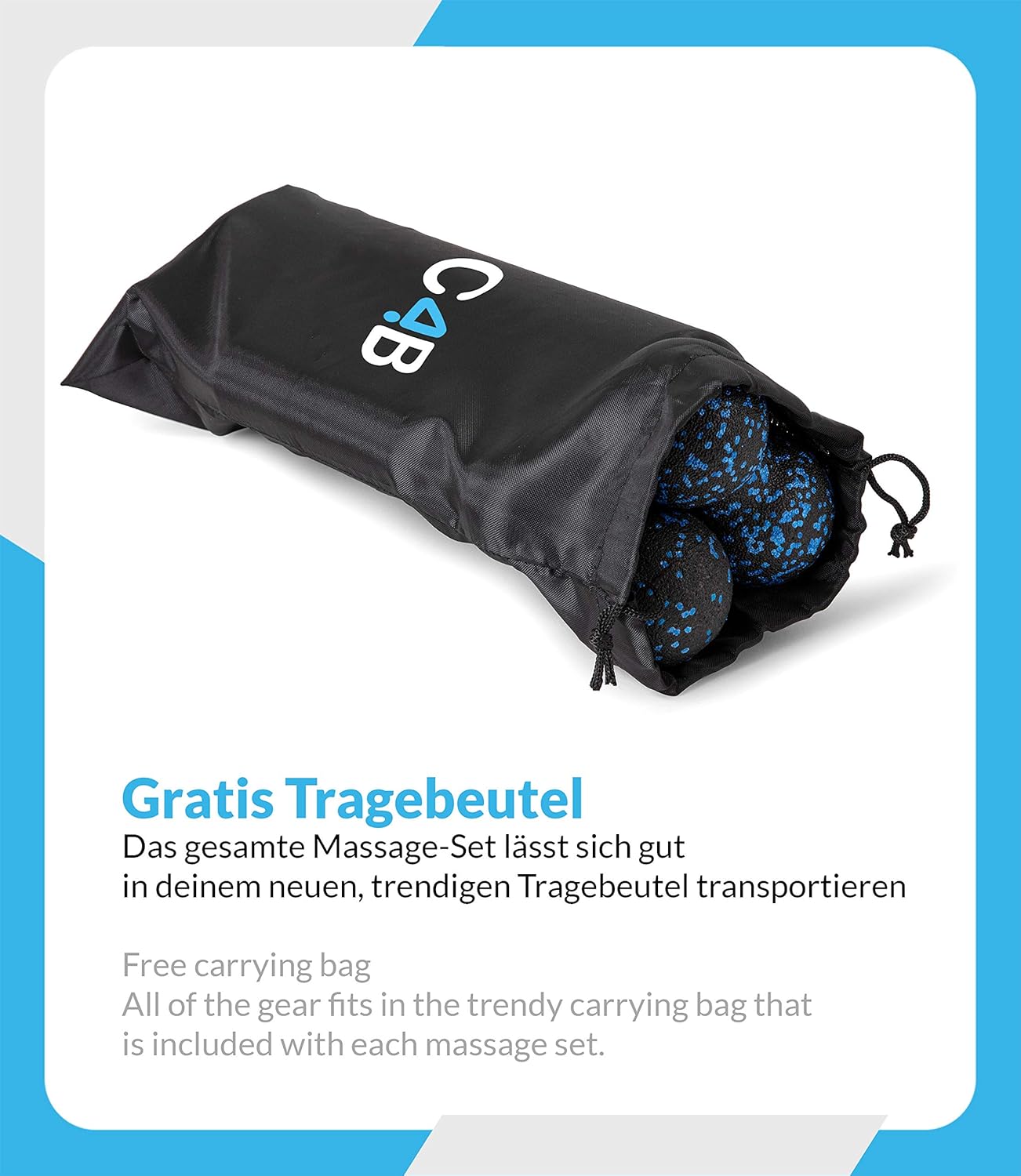 c4b Faszienrolle aus EPP | Mittelharte Schaumstoffrolle | 7-teiliges Set | Massagerollen & Faszienbälle | Faszienrolle für effektives Faszientraining | Inklusive Nylon-Turnbeutel | Zurück rollen – Bild 5
