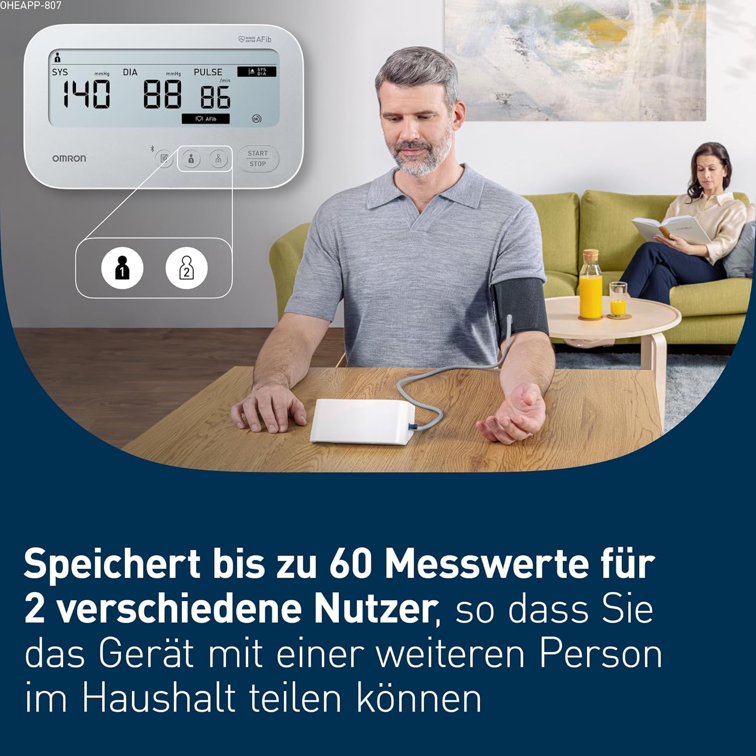 OMRON X4 Connect AFib Automatisches Blutdruckmessgerät mit App und Bluetooth, Oberarm-Blutdruckmessgerät mit Erkennung von Vorhofflimmern (AFib), klinisch validiert, Diabetiker und Schwangere, 22–42 cm – Bild 4