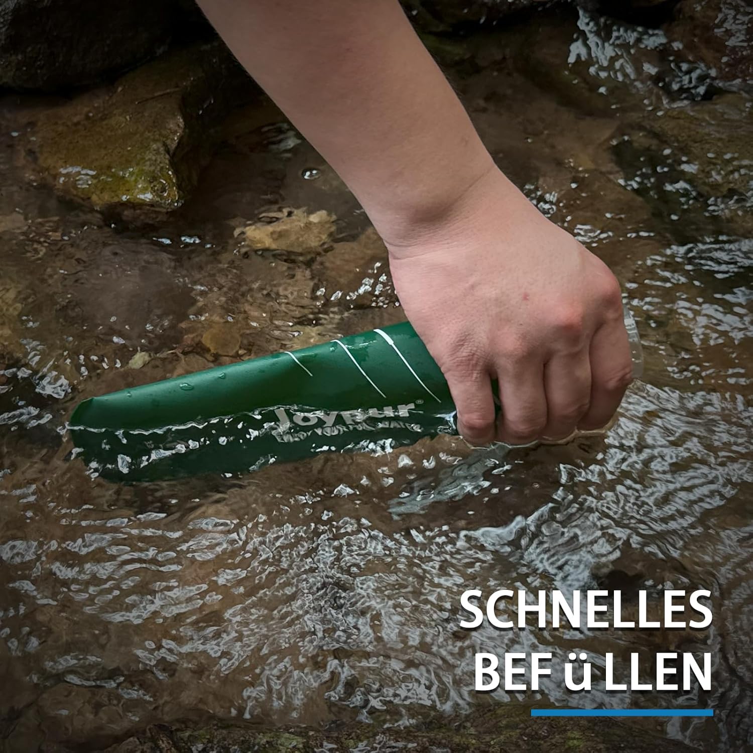 Faltbare Wasserflasche mit Filter 1 l – Wasserfilter, Outdoor-Survival-Filterflaschen für Trinkwasser, Outdoor-Wasserflasche mit Filter mit 5000 l Filterkapazität für Outdoor-Aktivitäten (grün) – Bild 3