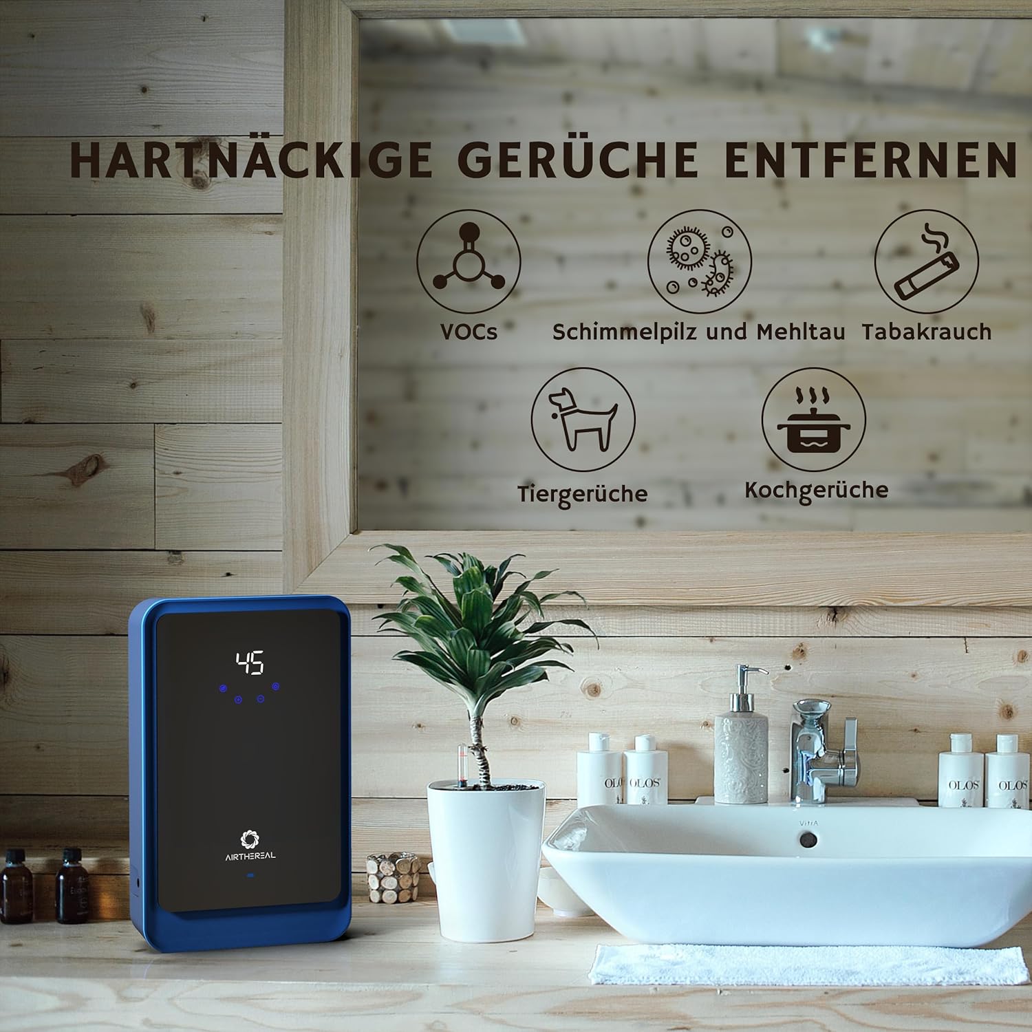 Airthereal AH1000 2-in-1-Ozongenerator und Ozongerät für Wasser und Luft mit 2 Modi, Timer und Negativ-Ionen-Generator – reinigt Wasser, Luft, Waschlappen sowie Obst und Gemüse – Bild 8
