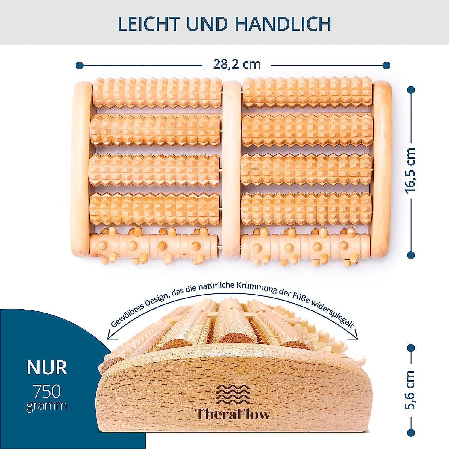 Dualer Fußmassageroller (groß) lindert Plantarfasziitis, Fersen- und Fußgewölbeschmerzen und Stress – Fußtabelle und Anleitung im Lieferumfang enthalten – Akupressur-/Reflexzonenmassagegerät – perfektes Geschenk – Bild 5
