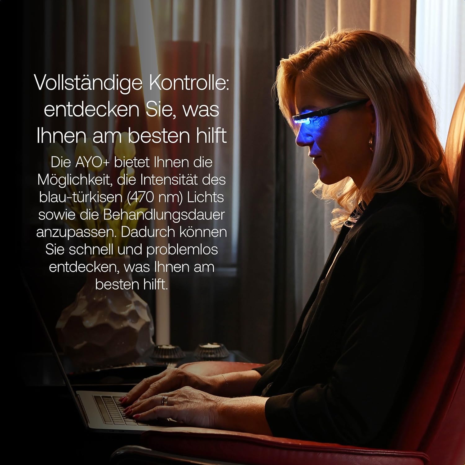 AYO + Lichttherapie-Brille: Carbon Black Limited Edition – Maximiert Schlaf, Energie und Stimmung – Einzigartiges 670-nm-Rotlicht für die Augengesundheit – Ihre Alternative zur Tageslichtlampe – Bild 6