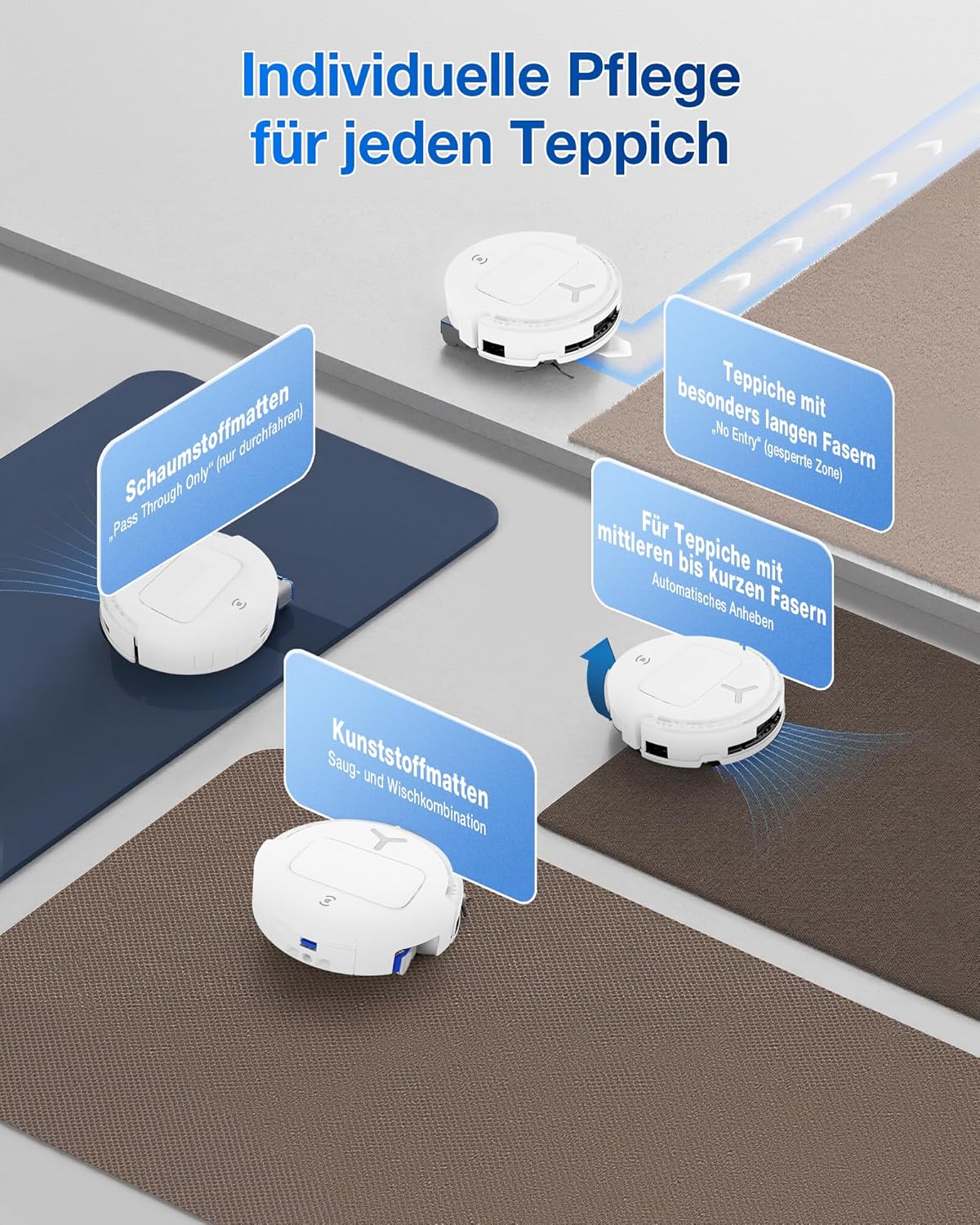 ECOVACS Deebot T80 Omni Roboterstaubsauger mit Wischfunktion, 18.000 Pa, OZMO Roller Wischwalze mit kontinuierlicher Frischwasser-Selbstreinigung, ZeroTangle 3.0, Wischwäsche mit 40–75 °C heißem Wasser, Weiß – Bild 7