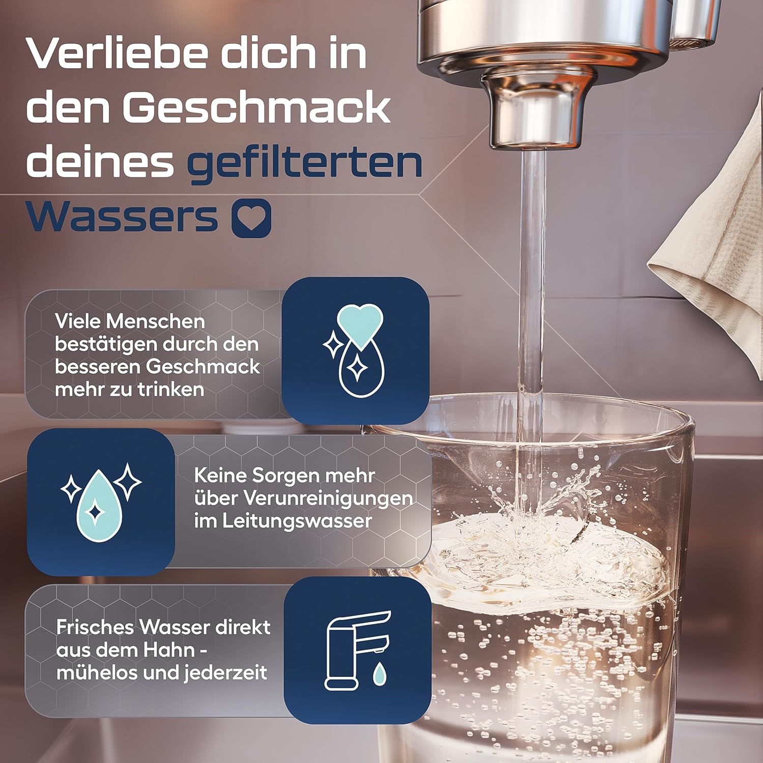 VILTARO® Wasserfilterkartusche mit Kalkschutz, Filterkartusche für Wasserfilter, Leitungswasserfiltersystem mit Aktivkohlefilter aus nachhaltigen Kokosnussschalen – Bild 4