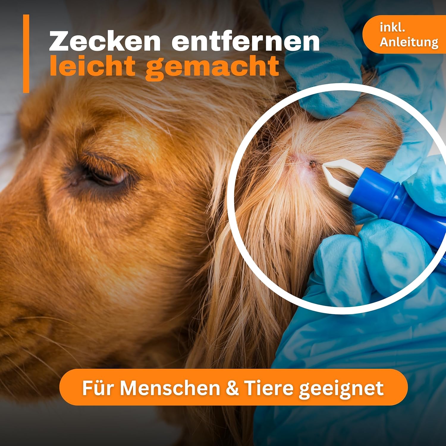 Zeckenentferner-Set – für Tier und Mensch – Zeckenentferner Hund Katze Kinder – Erste-Hilfe-Tasche inkl. Zeckenpinzette, Zeckenhebel, Zeckenhaken, Pinzette etc. Zeckenentferner Zeckenschutz – Bild 3