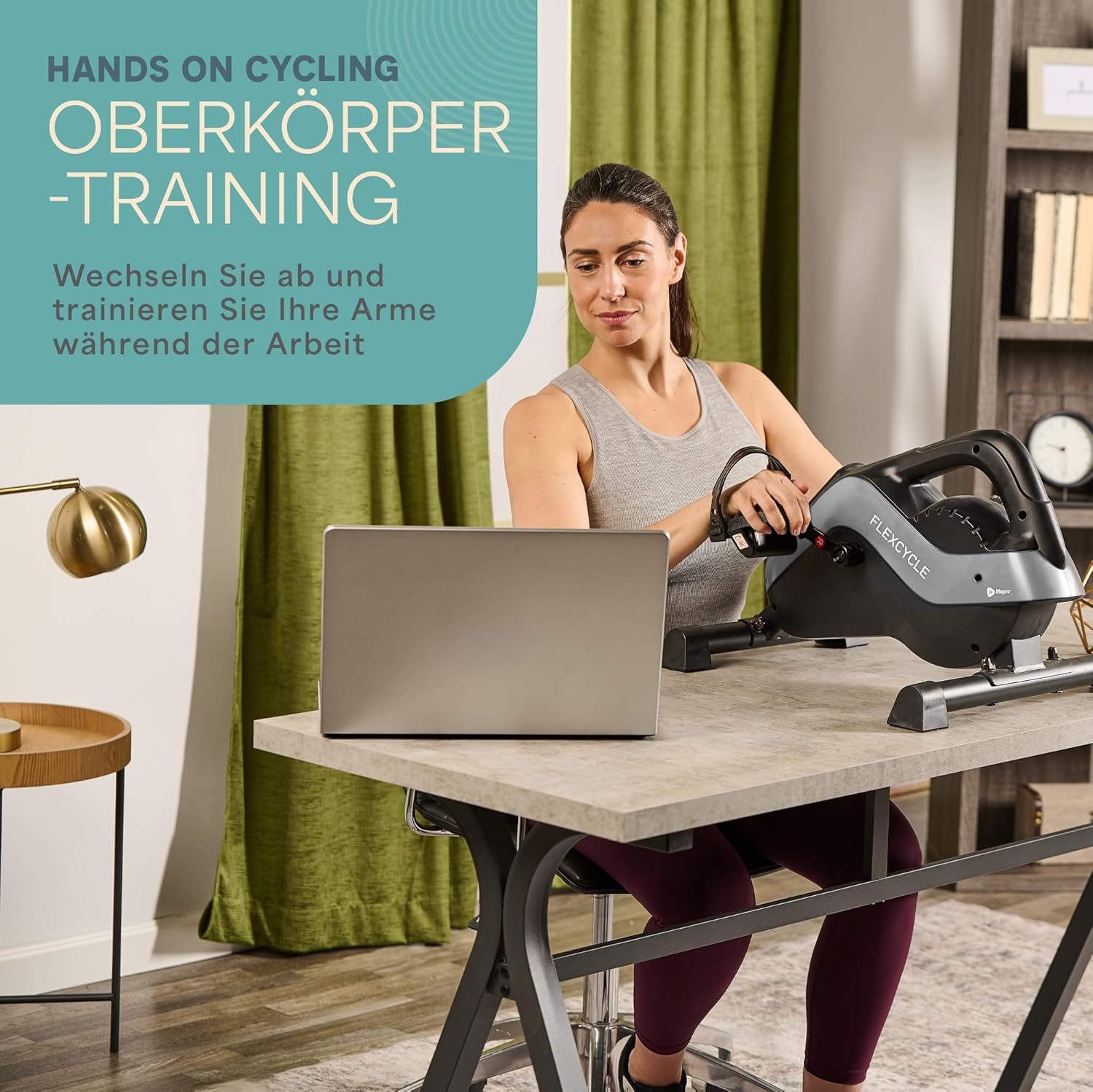 Lifepro 3-in-1-Fahrrad-Pedaltrainer unter dem Schreibtisch mit Widerstandsbändern – Arm-, Fuß- und Beintrainer im Sitzen für Senioren – Mini-Fahrrad-Pedaltrainer unter dem Schreibtisch – Bild 6