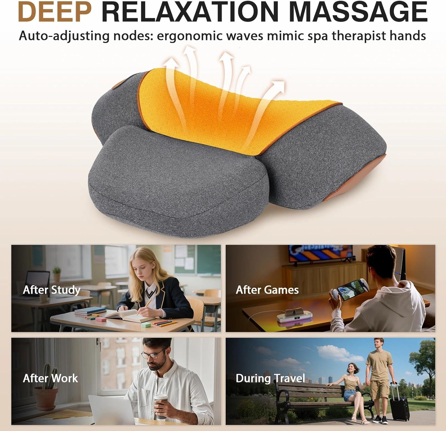 Necline Nackenmassagegerät mit Wärme, elektrisches 3-in-1-Massagegerät, Nackenmassagekissen, Entspannungskissen zur Nackenaktualisierung, Nackenmassagekissen – Bild 9