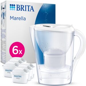 BRITA Marella Wasserfilterkanne wei...