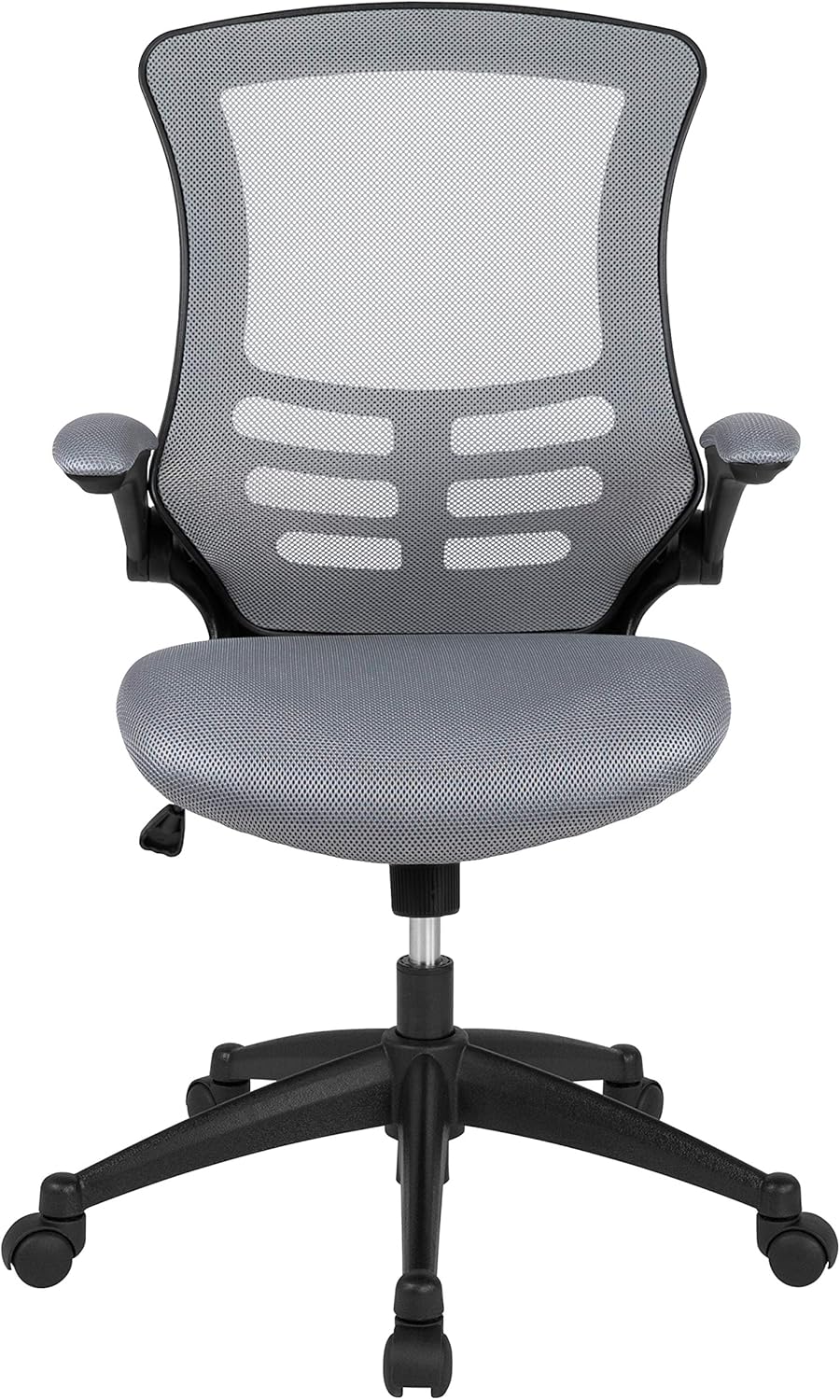 Flash Furniture Bürostuhl mit hoher Rückenlehne, ergonomischer Drehstuhl mit klappbaren Armlehnen und verstellbarer Kopfstütze – Bild 10