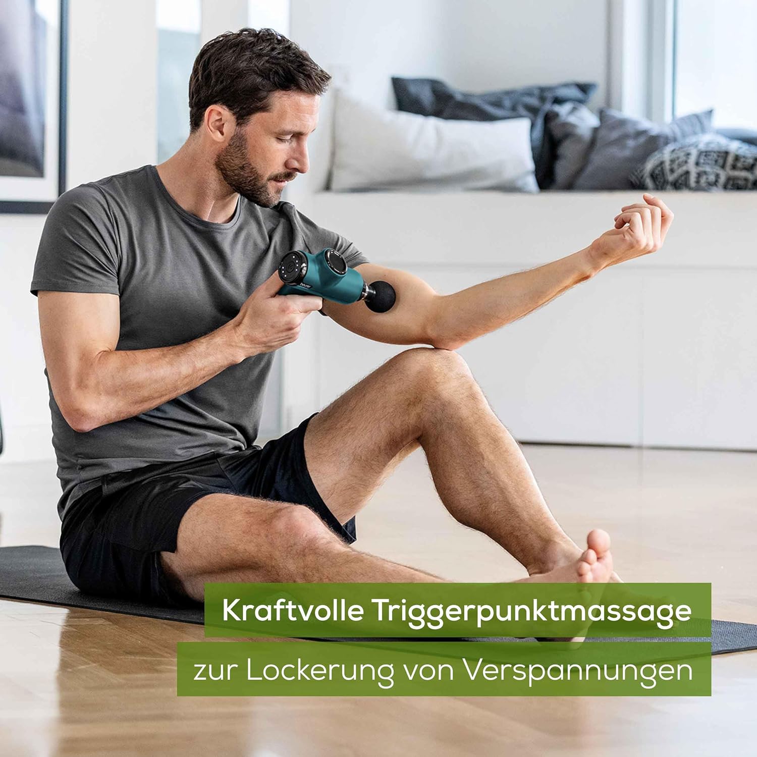 Beurer MG 99 Massagepistole, handliche Massagepistole mit 4 Aufsätzen, kraftvolle Triggerpunktmassage, entspannende Verspannungen, kompaktes Muskelmassagegerät mit 5 Intensitätsstufen & Akku – Bild 2