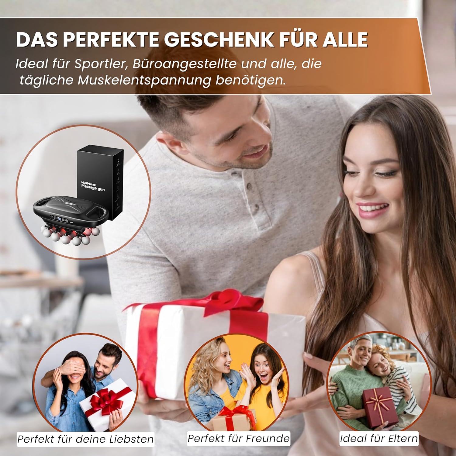 16-Kopf-Tiefengewebe-Massagepistole – Elektrisches Muskelmassagegerät mit 3 Modi und 30 Intensitätsstufen, leises Perkussionsmassagegerät für Rücken, Nacken, Schultern und Beine, wiederaufladbar über USB-C – Bild 6