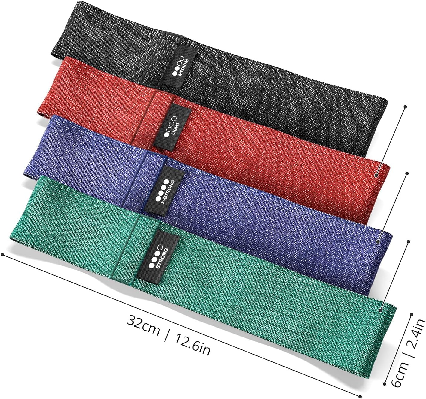 Fitnessband-Set, Latex-/Stoffschlaufen-Widerstandsbänder mit Trainings-eBook (Englisch nicht garantiert), Übungsband, Fitness-Sport-Workout, Krafttrainingsband, elastisches Trainingsband, Miniband, Crossfit, Yoga – Bild 5