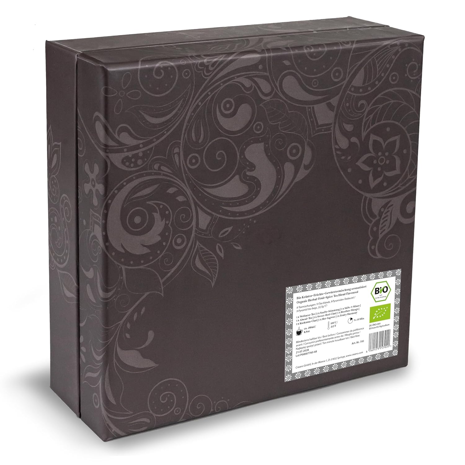 Creano Premium Bio-Kräutertee-Geschenkset „Bio-Kräutertee“ – 9 Pyramidenteebeutel in 9 verschiedenen Sorten – 22,5 g – 2024 – Bild 6