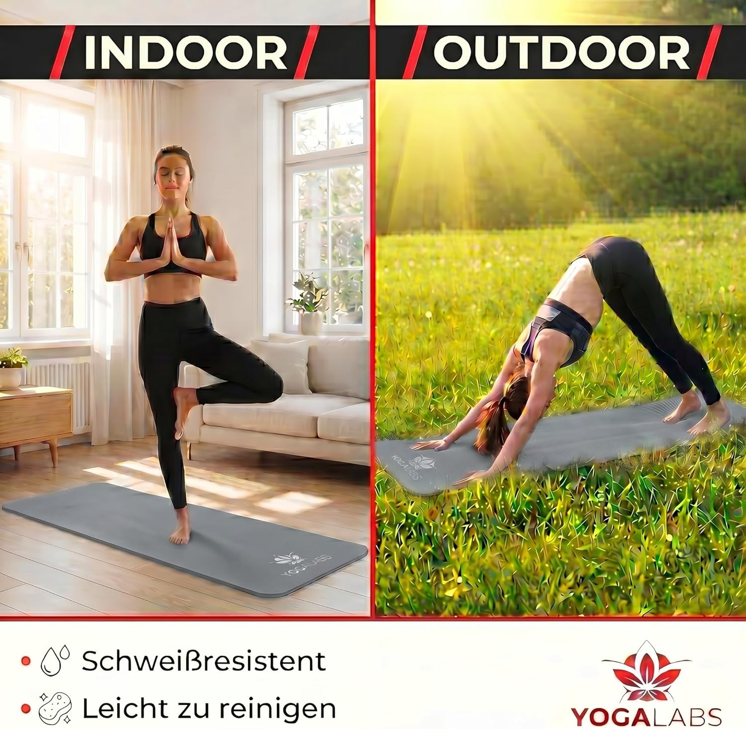 NRB Yogamatte 183 x 61 x 1,5 cm – extra dicke Fitnessmatte & Gymnastikmatte – rutschfest, gelenkschonend & langlebig – Pilatesmatte mit Tragegurt – Bild 5