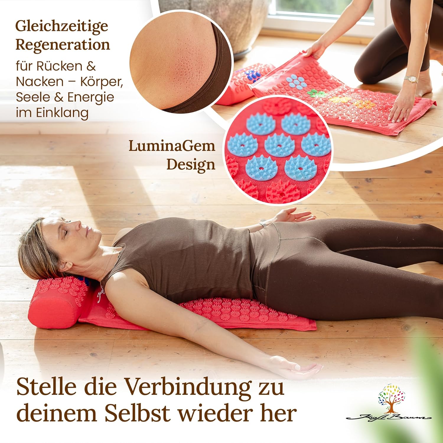 Akupressurmatte mit VitaSpike™-Technologie, Set mit Kissen & Tasche, Rücken-, Nacken- & Stressabbau, Baumwolle & Kokosfaser, Nadelmatte, Fakirmatte, Rückenschmerzen – Bild 5