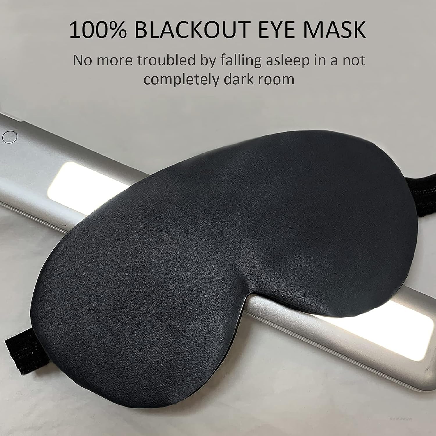 Schlafmaske aus Seide, Augenmaske, 2 Stück, 100 % hautfreundliche Schlafmaske aus Seide für Damen und Herren mit verstellbarem Gummiband und Ohrstöpseln, Nachtmaske, ideal zum Schlafen zu Hause und auf Reisen – Bild 4
