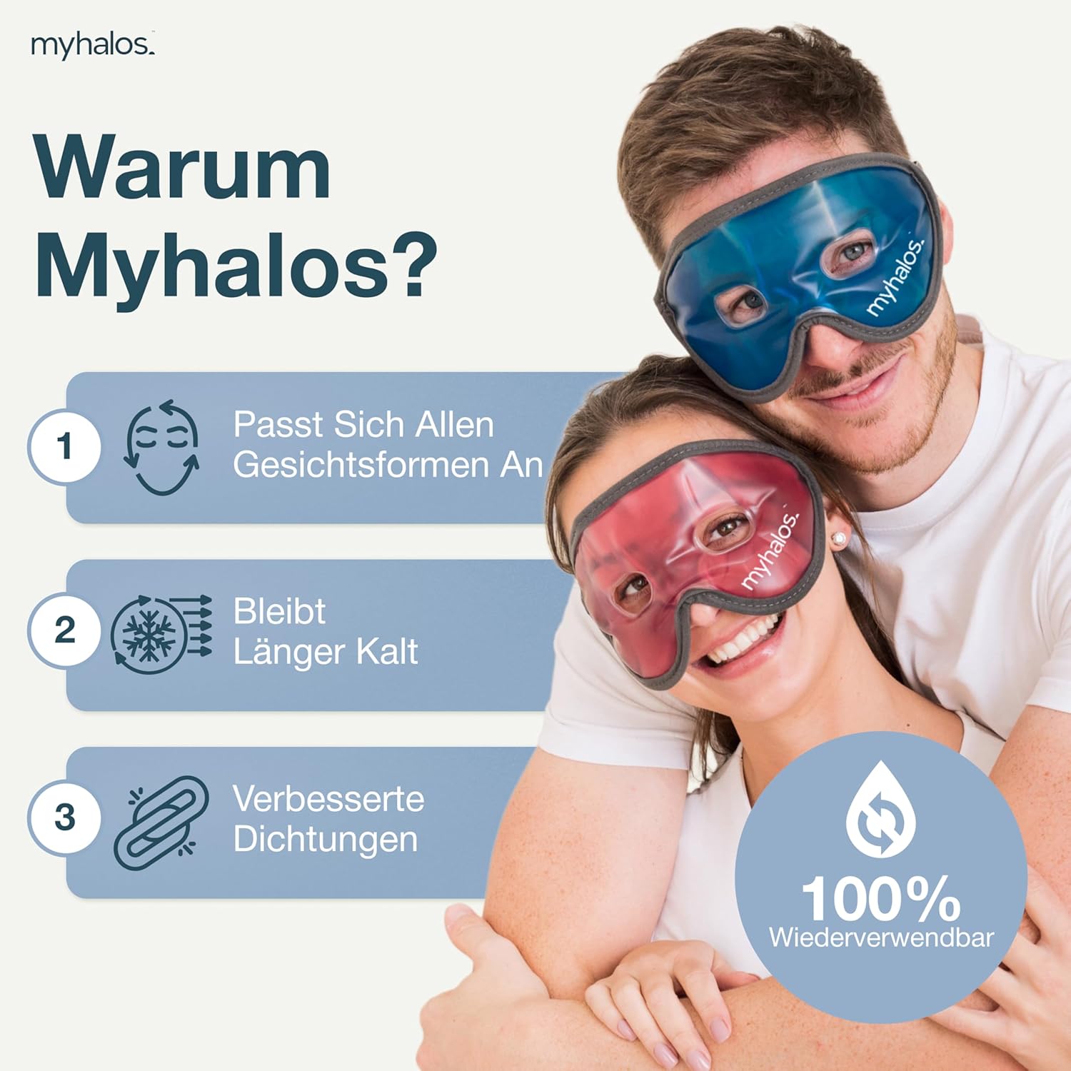 Kühlende Gesichtsmaske gegen geschwollene und müde Augen, Augenringe, Kopfschmerzen, Migräne, Hut und Sonnenbrand, Wärme- und Kühlmasken für die Augen, Eismaske für das Gesicht für Männer und Frauen – Bild 3
