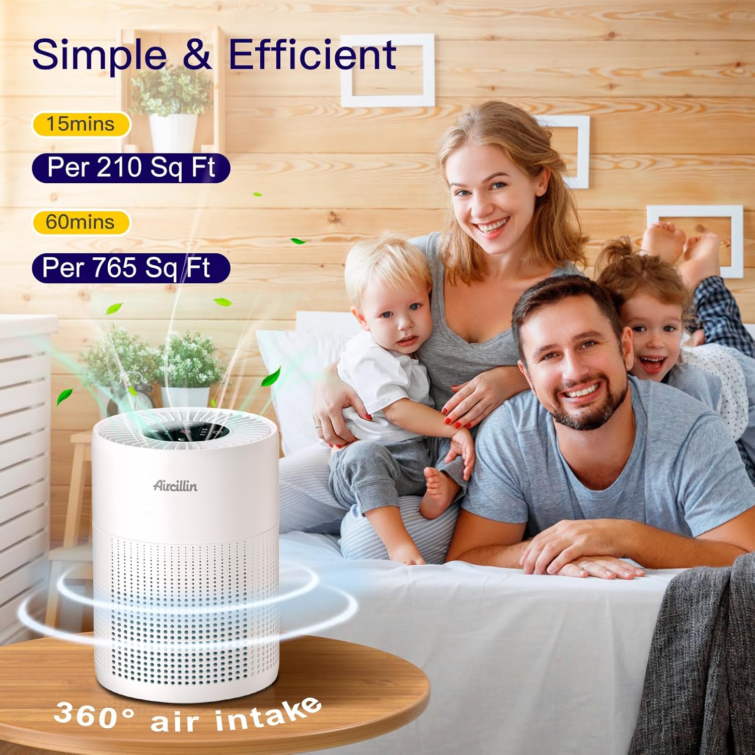 Aircillin Luftreiniger für Allergiker mit Aromatherapie, mit 4-stufigem H13 HEPA-Filter, 6 W Energieeinsparung, 23 dB, HEPA-Luftfilter gegen 99,97 % der Schimmel, Staub, Pollen, Tierhaare und Gerüche (AP070A) – Bild 3