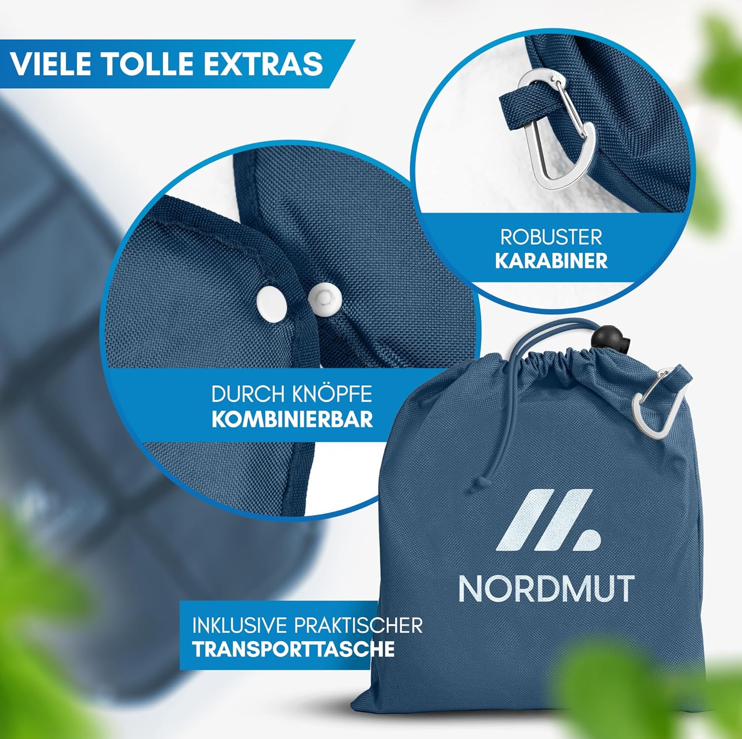 NORDMUT Leichtes faltbares Outdoor-Sitzkissen – bequemes Outdoor-Sitzpolster – wasserdichtes Sitzkissen mit zuverlässigem Schutz vor Kälte und Schmutz für Camping, Wandern oder Stadion – Bild 4