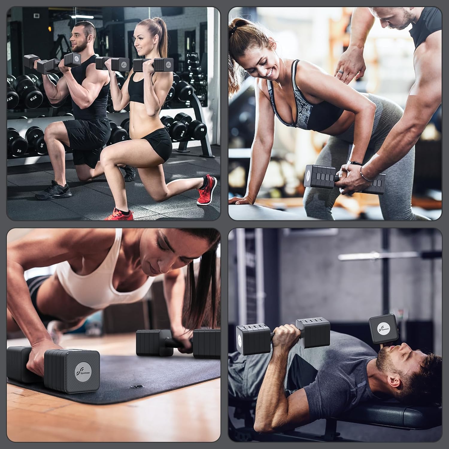 Sportneer verstellbare Hanteln, Handgewichte-Set: 5-in-1-Gewichtseinstellung, 5 kg Hanteln, Set mit 2 freien Gewichten, schnell verstellbares Hantel-Gewichtsset, Heim-Fitnessstudio, Krafttraining – Bild 7