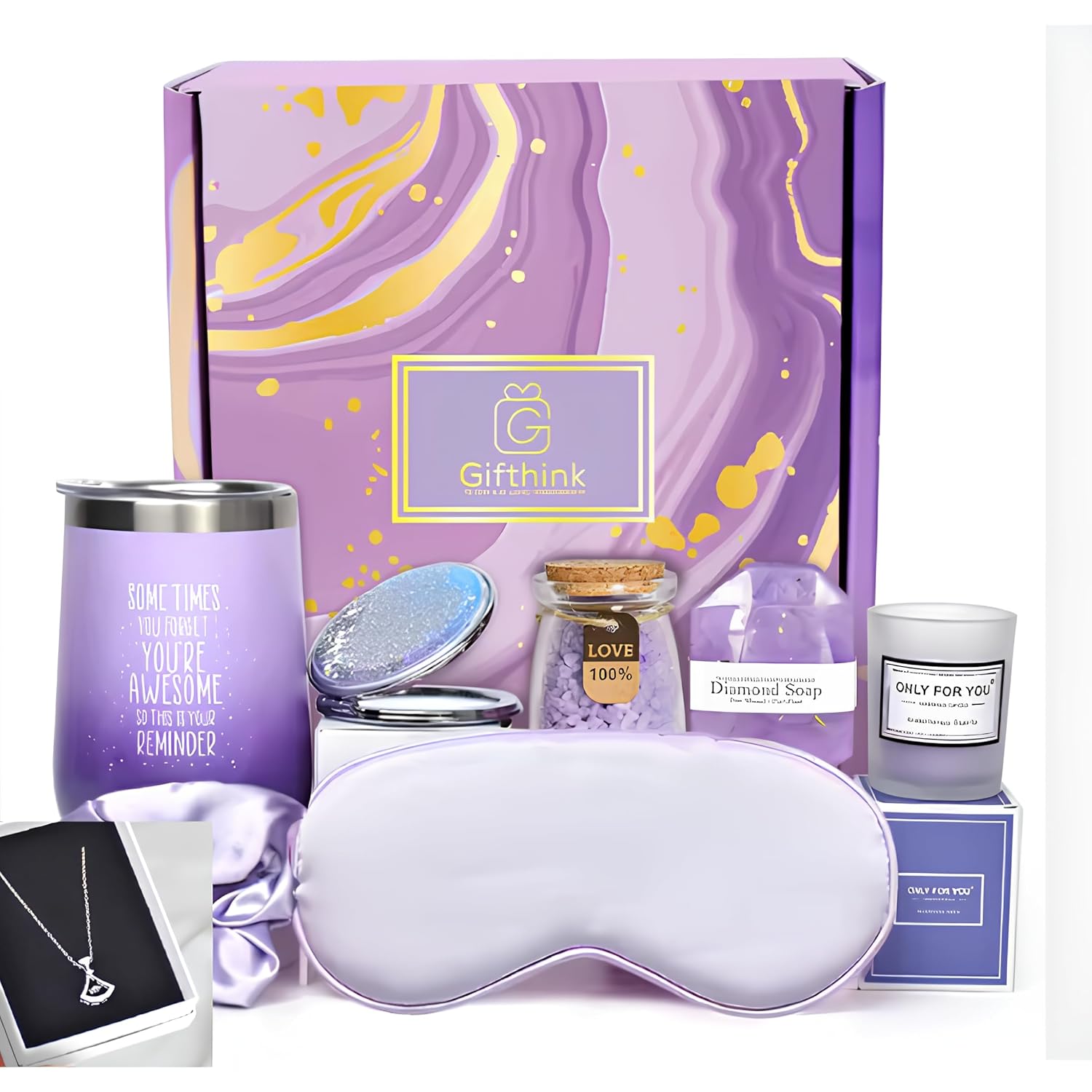 Luxuriöses Wellness-Geschenkset für Mama, Geschenkbox mit Becher, Kerze, Schlafmaske, Haargummi, Badeperlen und Seife, Spa-Set, Geschenkidee für Frauen, Geburtstag und Muttertag