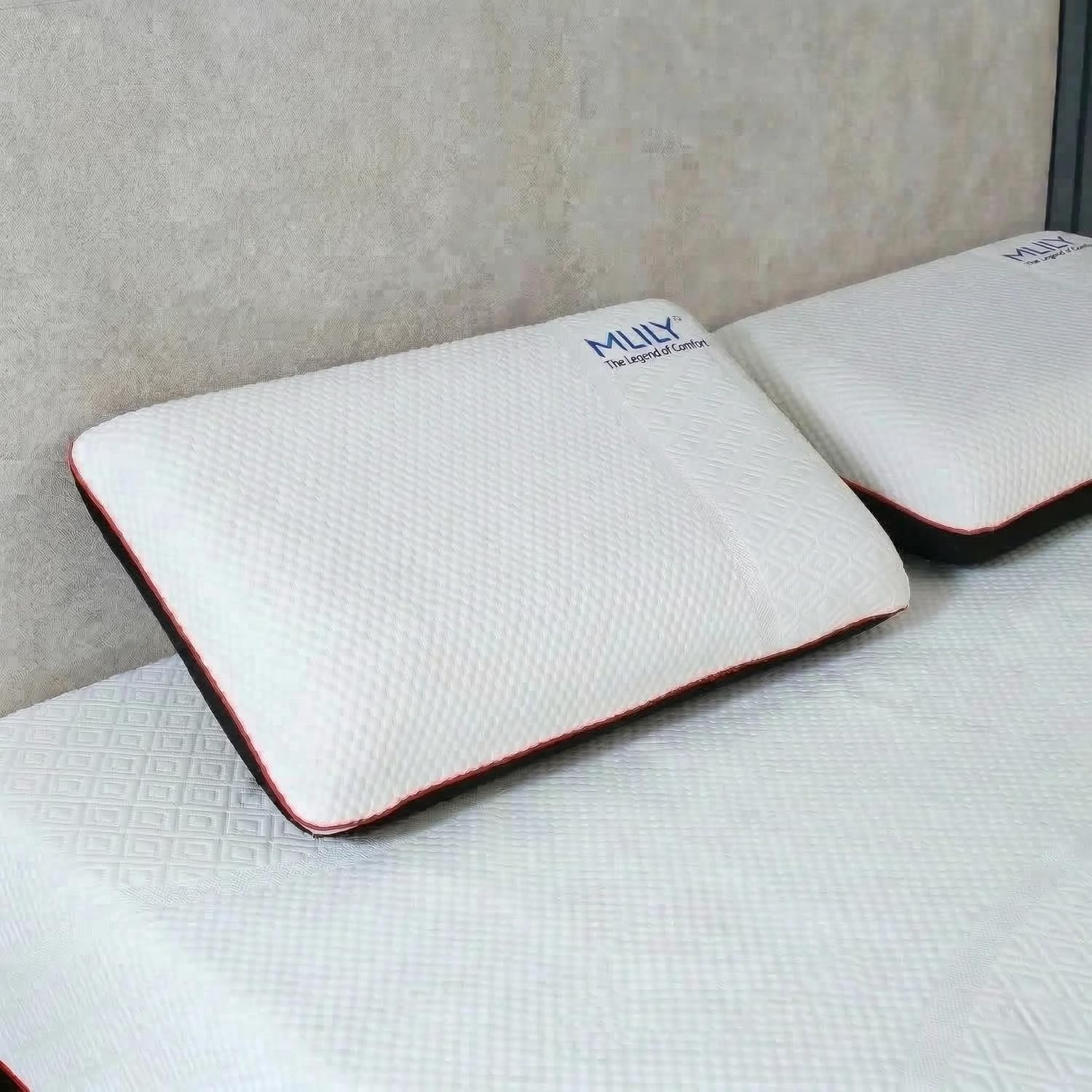 MLILY Pillow Air Memory Nackenkissen, Memory Foam Nackenstützkissen, 60 x 40 x 12 cm, orthopädisches Kissen mit waschbarem Bezug – Bild 9