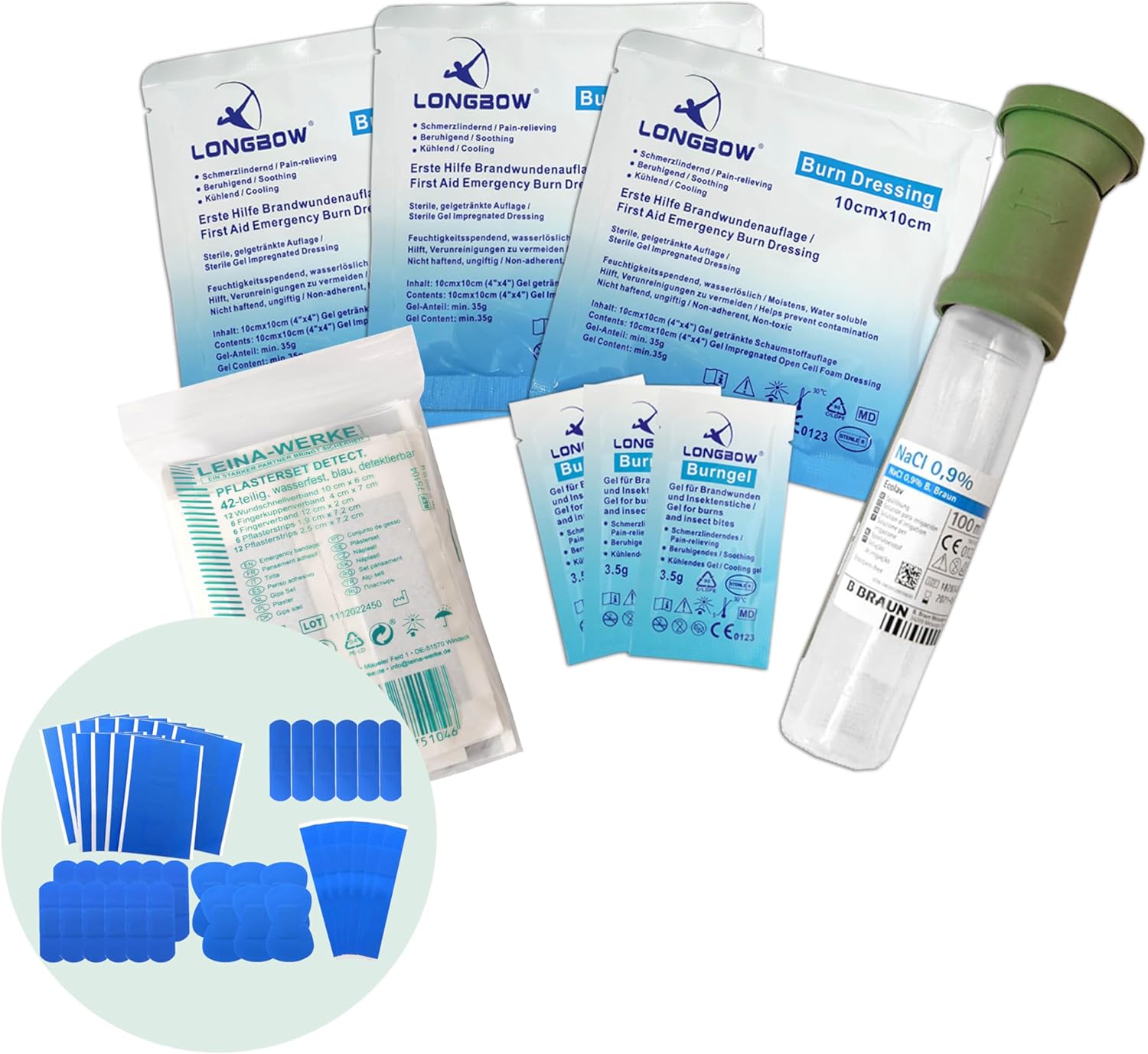 Erste-Hilfe-Koffer M4+ Gastro für Unternehmen gemäß aktueller DIN/EN 13157 inklusive Augenspülung + Markengel + detektierbare Pflaster + Hydrogel-Verbände + Sprühpflaster + Hygieneausrüstung – Bild 3