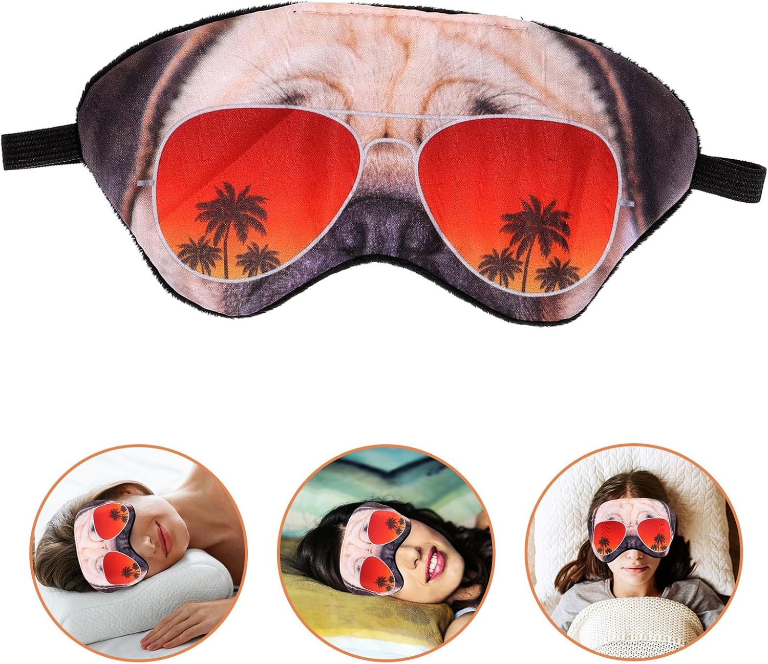 GARVALON Schlafmaske mit 3D-Hundemotiv, blickdicht, Calico-Augenbinde, konturierte Passform für Damen und Herren, Reiseschlafmaske gegen Licht – Bild 3