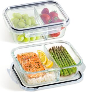 Praknu Meal-Prep-Boxen aus Glas, 2 ...