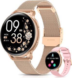 Damen-Smartwatch, 1,27 Zoll HD-Fitn...