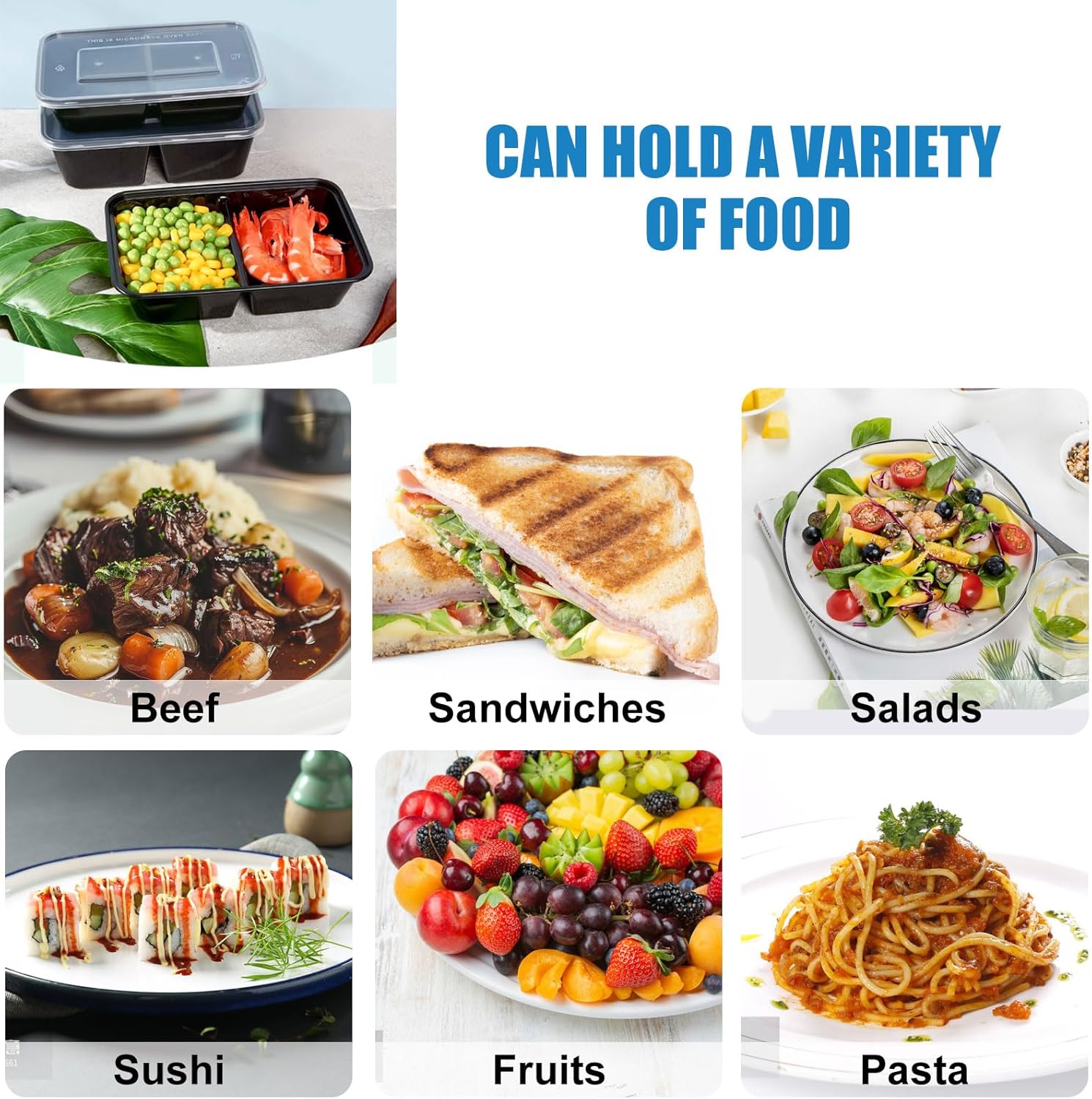 25 Stück Meal-Prep-Boxen, 2 Fächer, 750 ml Mealprep-Behälter mit Deckel, Mikrowellengeschirr, Kunststoff, wiederverwendbar, luftdicht, für Lebensmittel zum Mittagessen, Fitness – Bild 6
