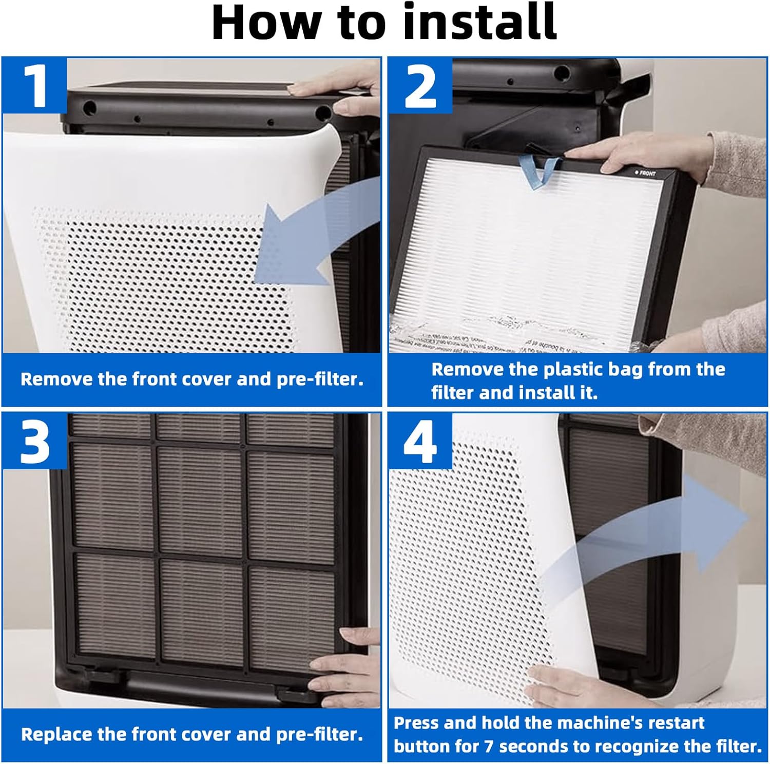 Vital 100S Filter, Ersatzfilter für Levoit Luftreiniger, 3-in-1 Hepa, hocheffizienter Aktivkohlefilter und Vorfilter, 2 Stück – Bild 6