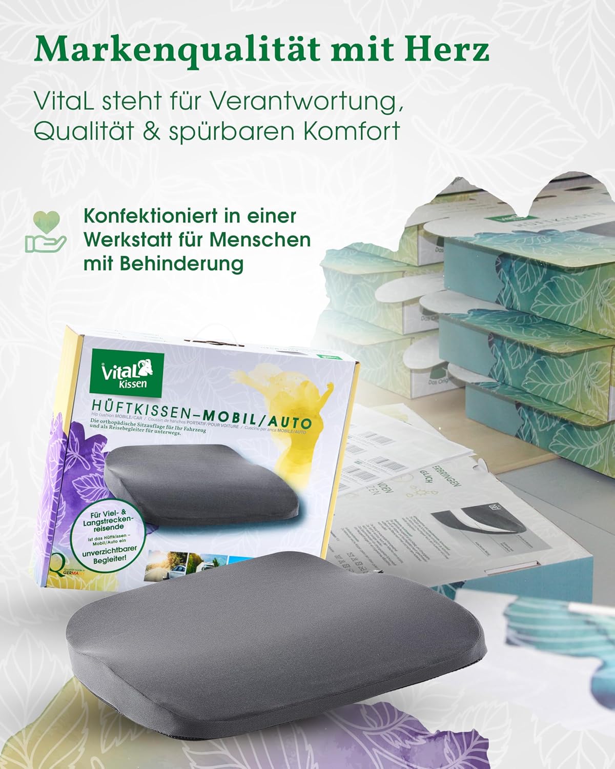 Orthopädisches Keilkissen Auto Anthrazit – Ergonomisches Sitzkissen für Fahrersitz & Beifahrersitz – Entlastet Rücken, Hüfte & Knie – Für aufrechtes, schmerzfreies Sitzen im Fahrzeug – Bild 7